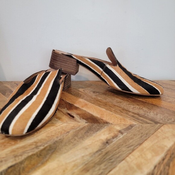 Madewell The Willa Loafer Mule in Striped Calf Hair Slip-On Size 6.5 - Picture 7 of 9